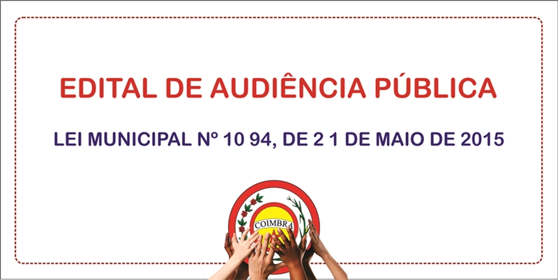 Edital de Audiência Pública e Lei Municipal Nº 1094