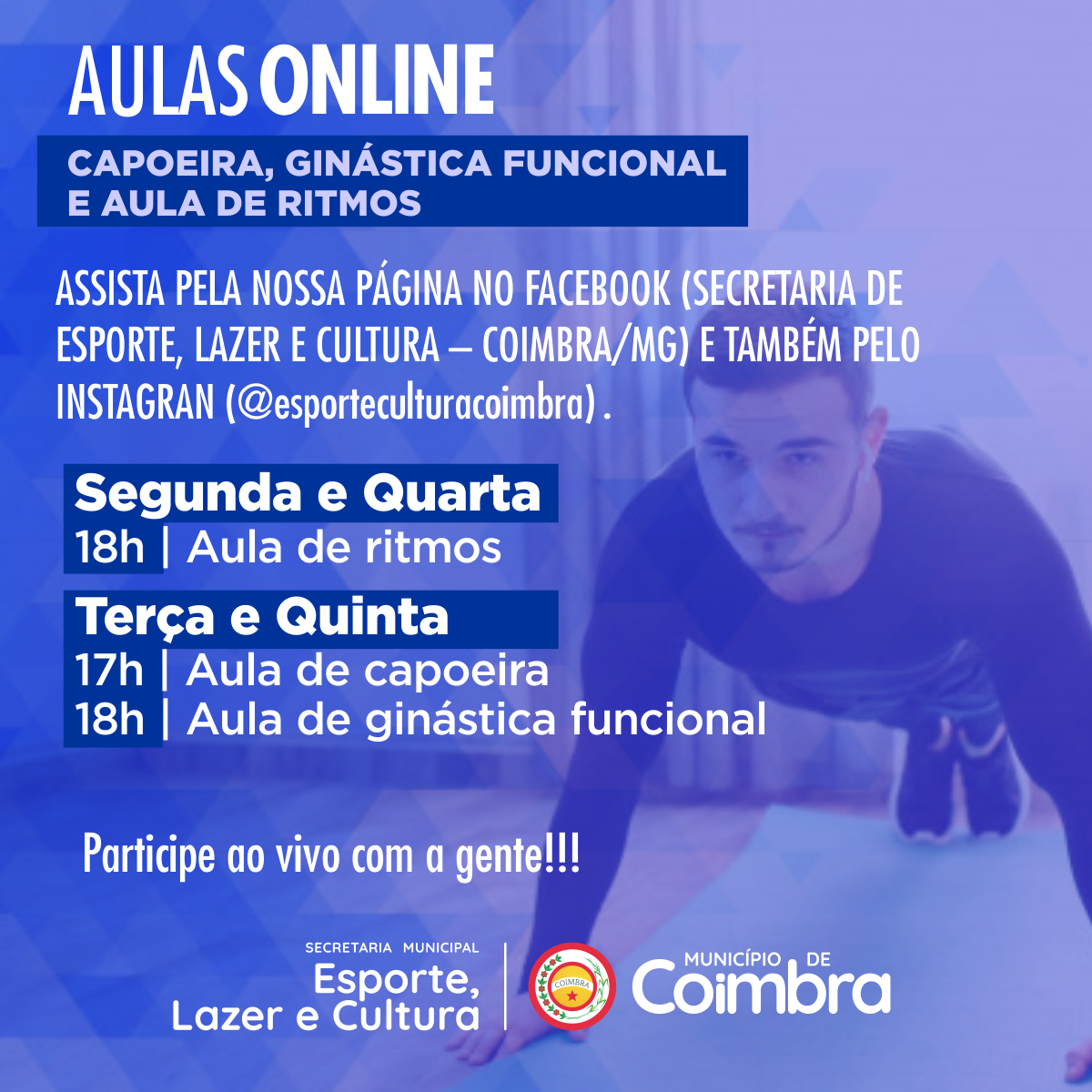 Prefeitura de Coimbra oferece aulas de atividades física online