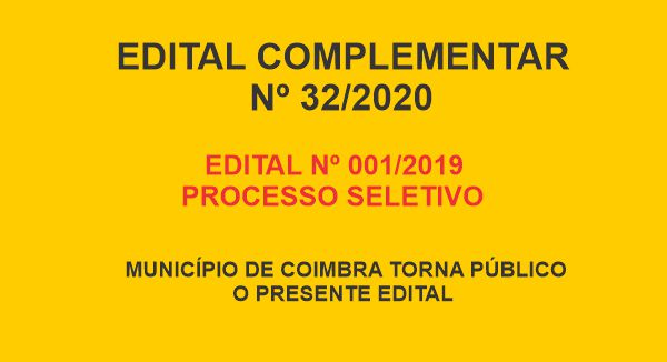 Edital Complementar nº 32/2020 Agente Comunitário de Saúde