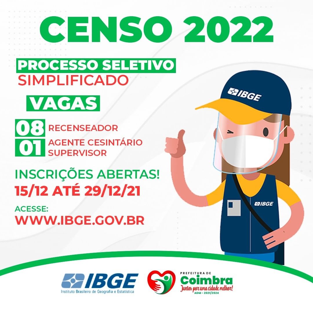 ?? Oportunidade: IBGE confirma Censo em 2022